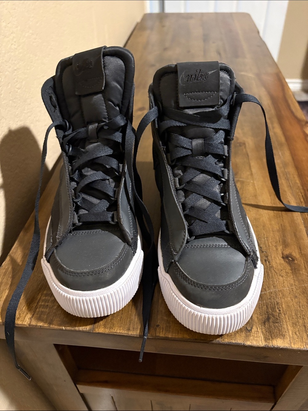 Nike Men’s Black High-Top Sneakers with White Sole